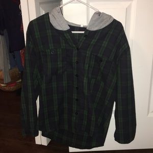 flannel with hoodie